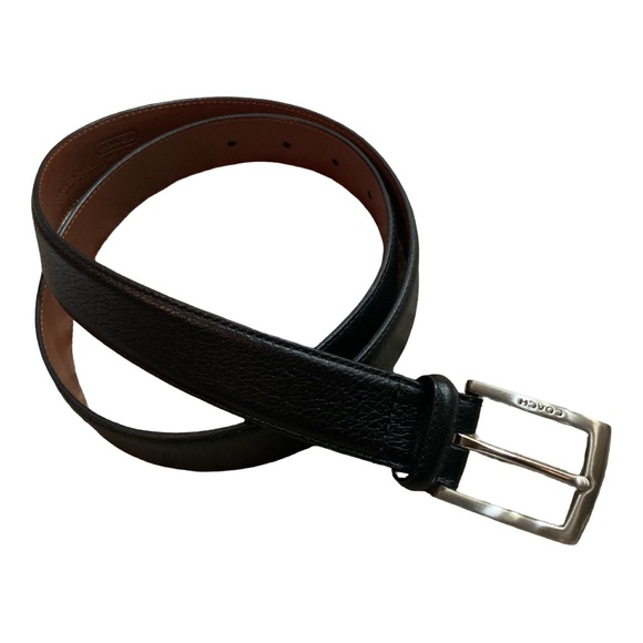 Coach Other - VTG Coach Belt 3829 Unisex 32 Black  Cowhide Leather Nickel Plated Brass Buckle